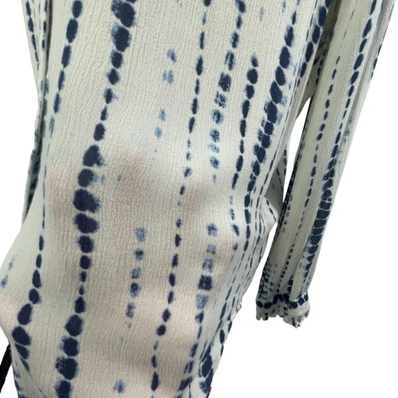 Abercrombie Fitch Shibori Blue Tie Dye Long Sleeve Button Up Shirt Junior Medium - Picture 13 of 15